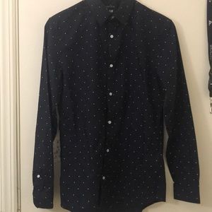 H&M Black and white casual button down shirt